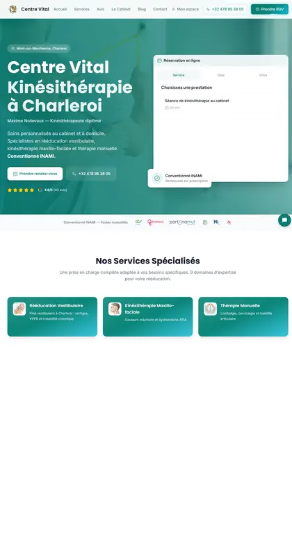 Le site Centre Vital, que nous avons conçu et mis en ligne